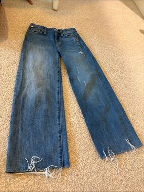 Kids Wide-Leg Distressed Jeans in Denim Blue